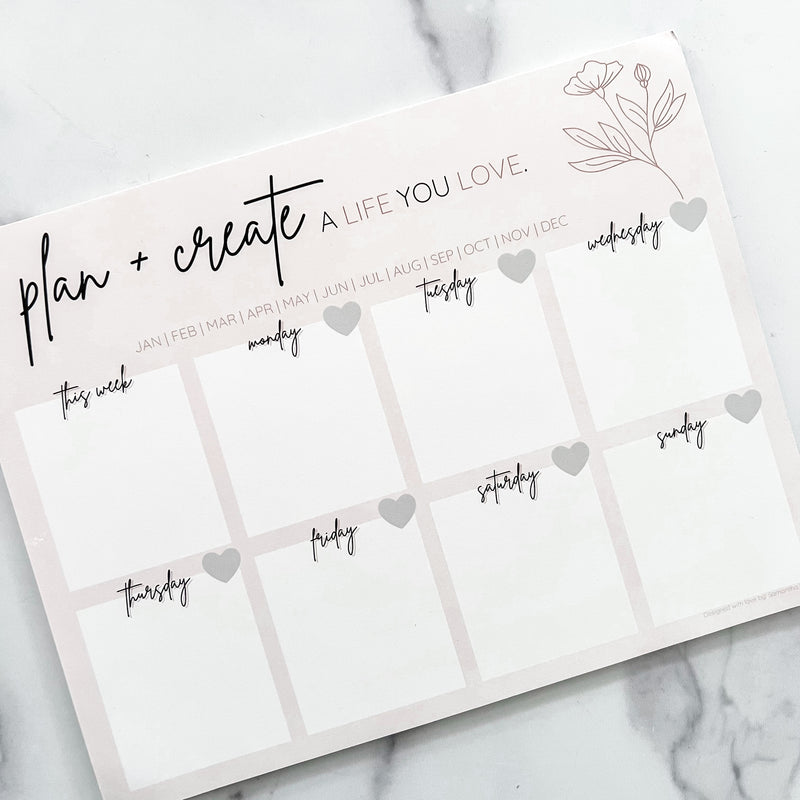 Plan + Create A Life You Love 8.5" x 11" Desk Planner Notepad