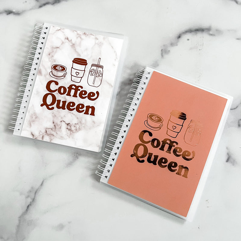 Sticker Reusable Book: Coffee Queen Brown + Rose / Marble Foiled or Nonfoiled