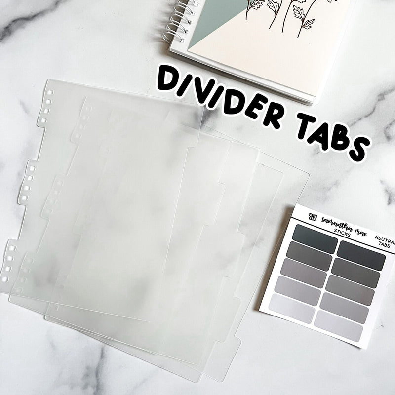Clear Divider Tabs 5 Pieces for 5x7 Reusable Sticker Book Storage –  Samantha Mae Sticks