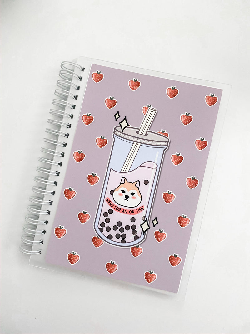Sticker Reusable Book: Here For An Okay Time Boba Strawberry Ice Cream Jo Collab
