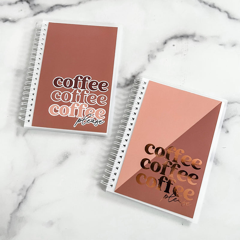 Sticker Reusable Book: Coffee, Coffee, Coffee Please Brown + Rose Foiled or Nonfoiled