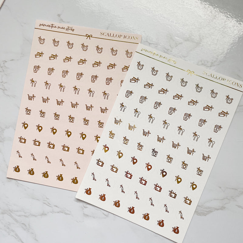 Foiled Half Sheet Scallop Icons Sampler