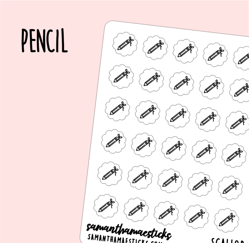 Pencil | Scallop Foiled Icon