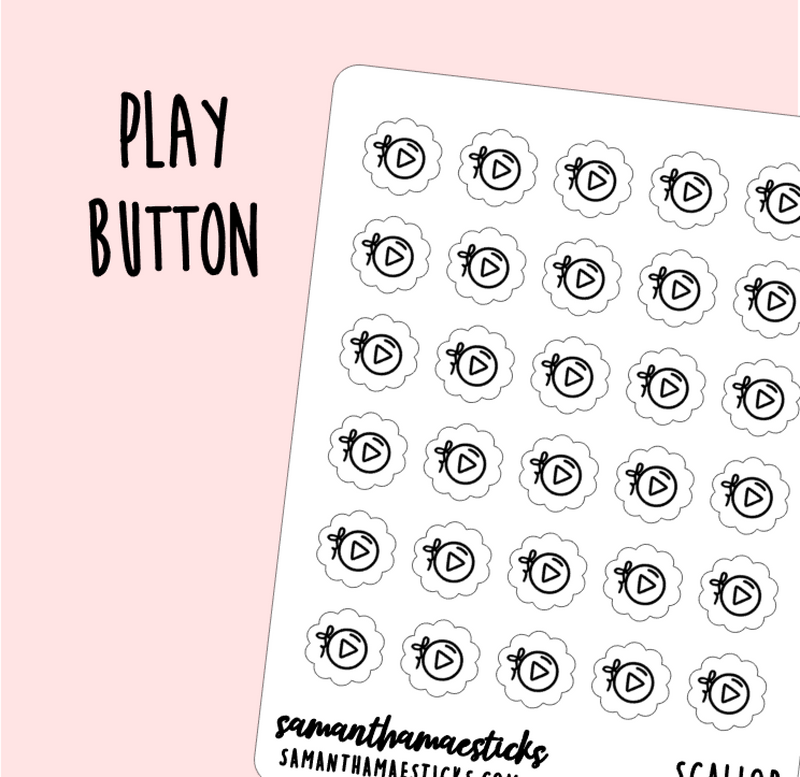 Play Button | Scallop Foiled Icon